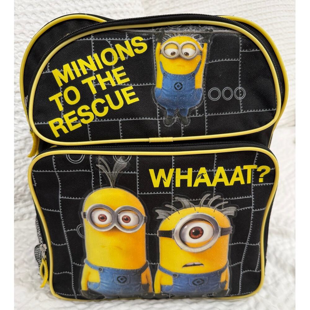 Despicable Me Minions To The Rescue Backpack Black Yellow Universal Kids Bookbag